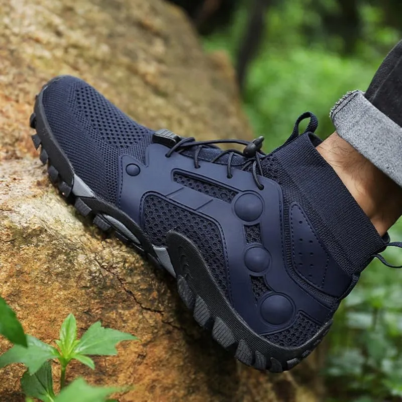 Mens High Top Water Shoes Breathable Hiking Shoes Quick Drying Sports Aqua Barefoot Shoes Anti-Slip Climbing Shoes Outdoor Fishing Shoes
