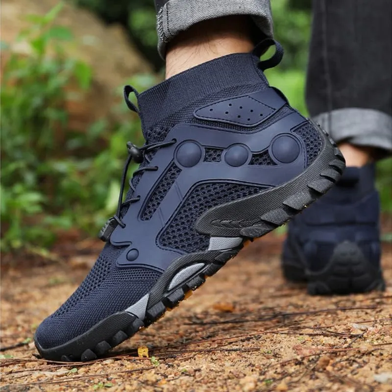 Mens High Top Water Shoes Breathable Hiking Shoes Quick Drying Sports Aqua Barefoot Shoes Anti-Slip Climbing Shoes Outdoor Fishing Shoes
