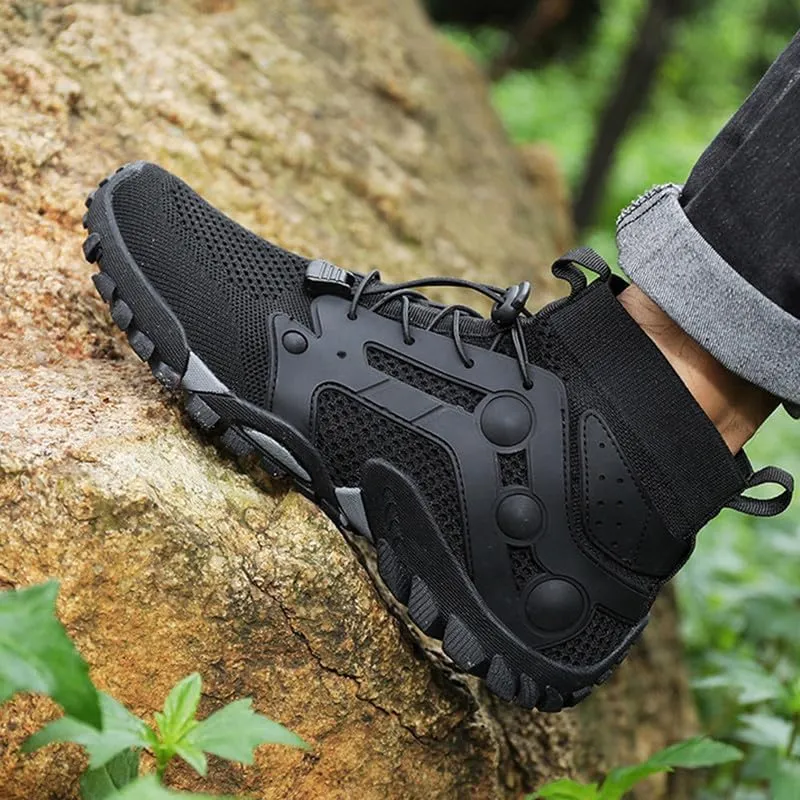 Mens High Top Water Shoes Breathable Hiking Shoes Quick Drying Sports Aqua Barefoot Shoes Non Slip Walking Fishing Shoes
