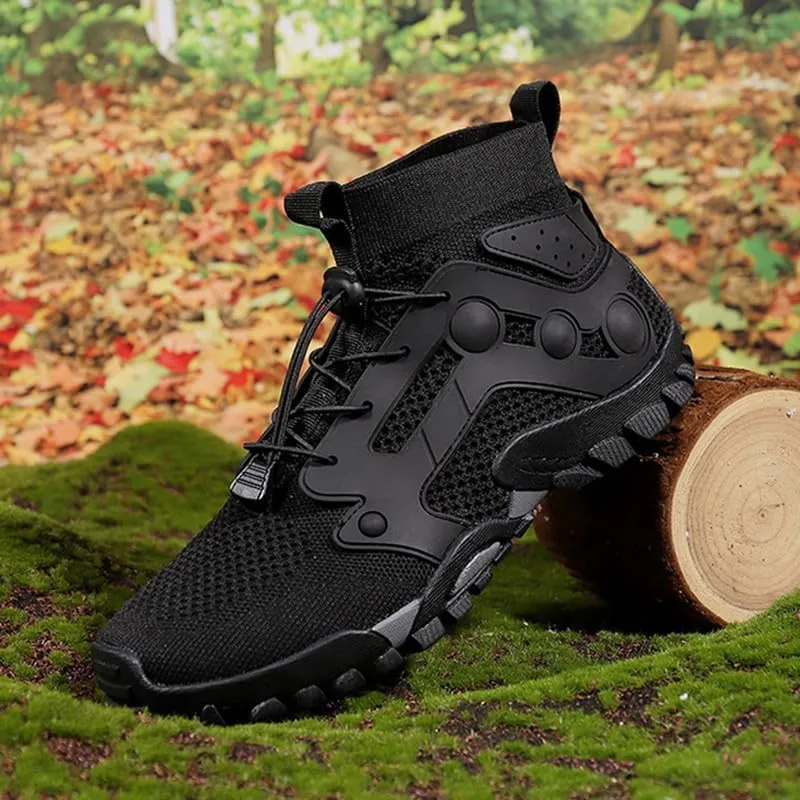 Mens High Top Water Shoes Breathable Hiking Shoes Quick Drying Sports Aqua Barefoot Shoes Non Slip Walking Fishing Shoes