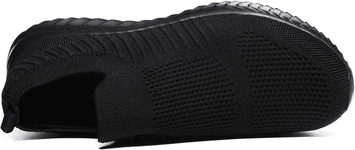 Mens Laceless Slip - on Mesh Knit Sneakers for Casual Athletic Walking & Running - Lightweight, Comfortable, Breathable