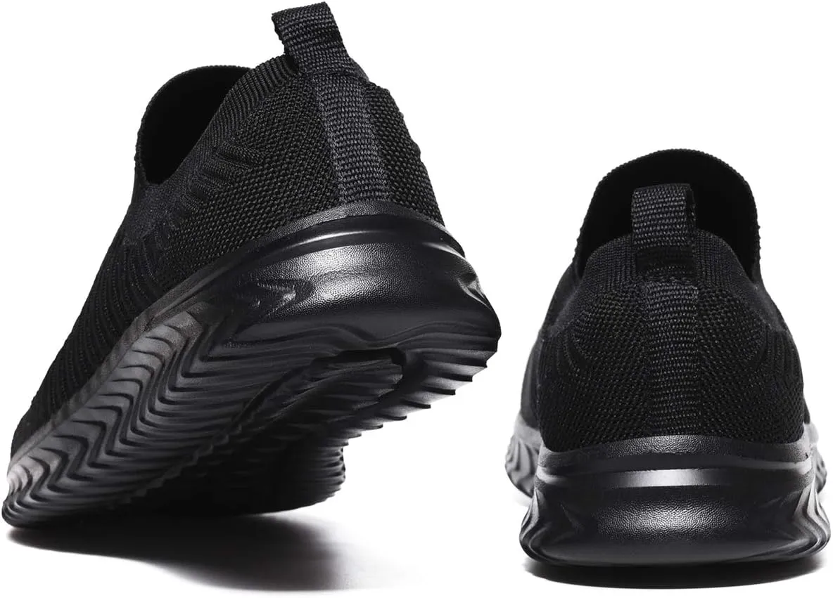 Mens Laceless Slip - on Mesh Knit Sneakers for Casual Athletic Walking & Running - Lightweight, Comfortable, Breathable