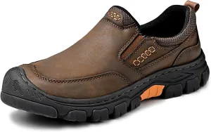 Men's Lightweight Leather Slip on Casual Loafers Breathable Non Slip Driving Walking Shoes Moccasins Business for Wedding Outdoor Hiking