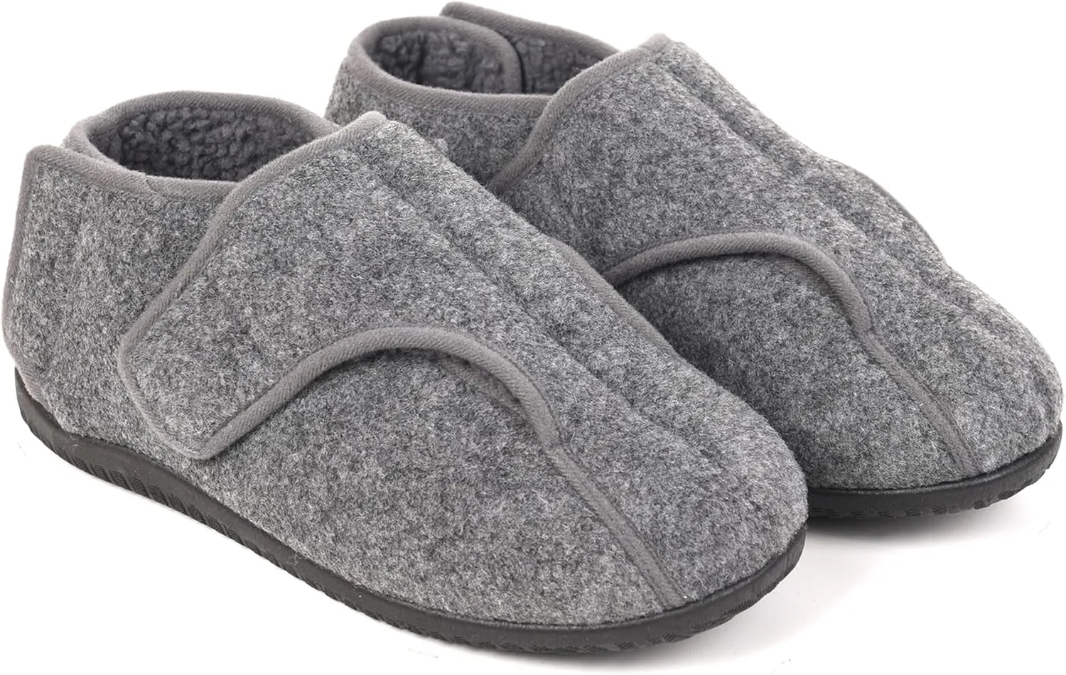 Men's Memory Foam Diabetic Slippers, Extra Wide Adjustable House Shoes for Swollen Feet, Arthritis, Edema, Soft Comfortable Non-Slip Slippers for Indoor and Outdoor Use