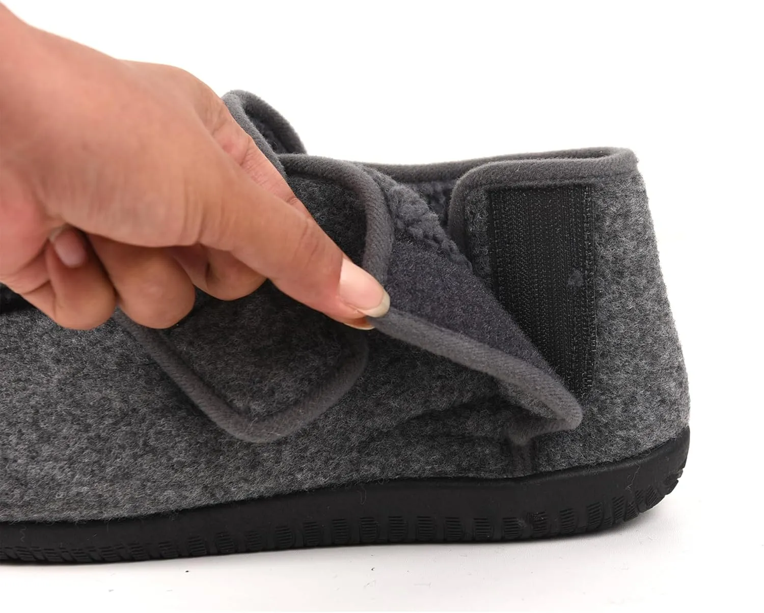 Men's Memory Foam Diabetic Slippers, Extra Wide Adjustable House Shoes for Swollen Feet, Arthritis, Edema, Soft Comfortable Non-Slip Slippers for Indoor and Outdoor Use