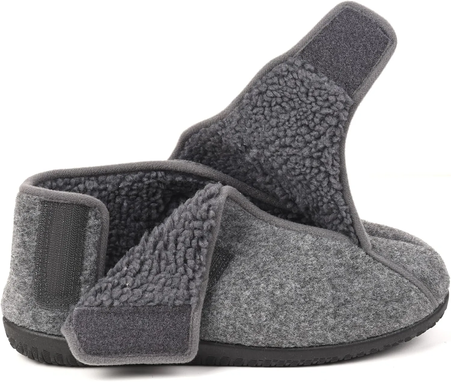 Men's Memory Foam Diabetic Slippers, Extra Wide Adjustable House Shoes for Swollen Feet, Arthritis, Edema, Soft Comfortable Non-Slip Slippers for Indoor and Outdoor Use