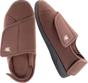 Men's Memory Foam Diabetic Slippers with Adjustable Closure, Extra Wide Comfy Warm Plush Fleece Arthritis Edema Swollen Diabetic House Shoes Machine Washable with Anti Slip Sole