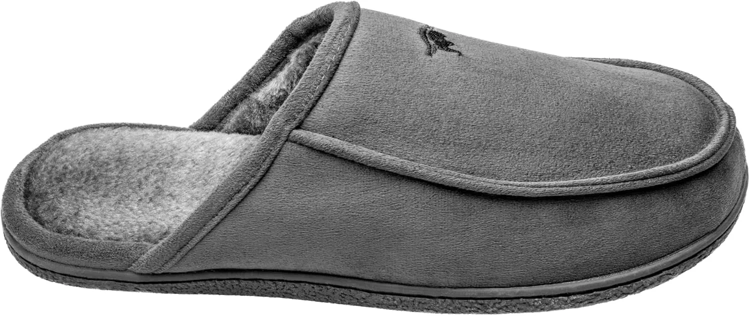 Men's Memory Foam House Slipper Suede Plush Lined Bedroom Shoes Indoor Outdoor Clog Slip on Orthotic House Shoes