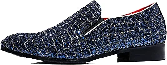 Men's Metallic Glitter Smoking Loafers