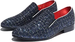 Men's Metallic Glitter Smoking Loafers
