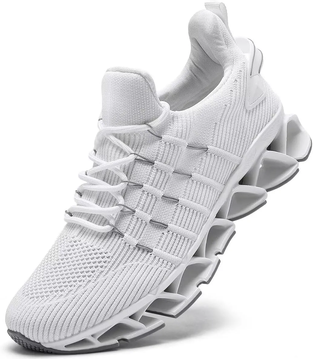 Mens Slip On Walking Shoes Blade Non Slip Tennis Running Shoes Lightweight Workout Breathable Mesh Fashion Sneakers