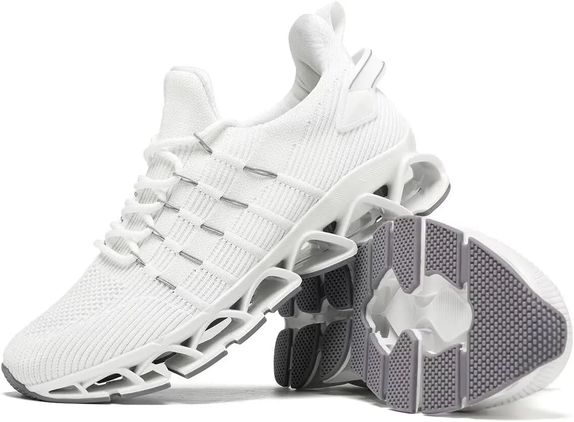 Mens Slip On Walking Shoes Blade Non Slip Tennis Running Shoes Lightweight Workout Breathable Mesh Fashion Sneakers