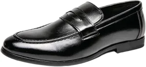 Mens Spring Slip On Dress Loafers Low Top Non Slip Walking Lightweight Bean Comfy Casual Leather Shoes