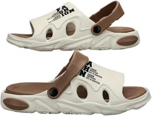 Men's Trendy Color Block Open Toe Breathable Chunky Slippers, Comfy Non Slip Casual Durable EVA Slides, Sandals for Men，Men's Clogs