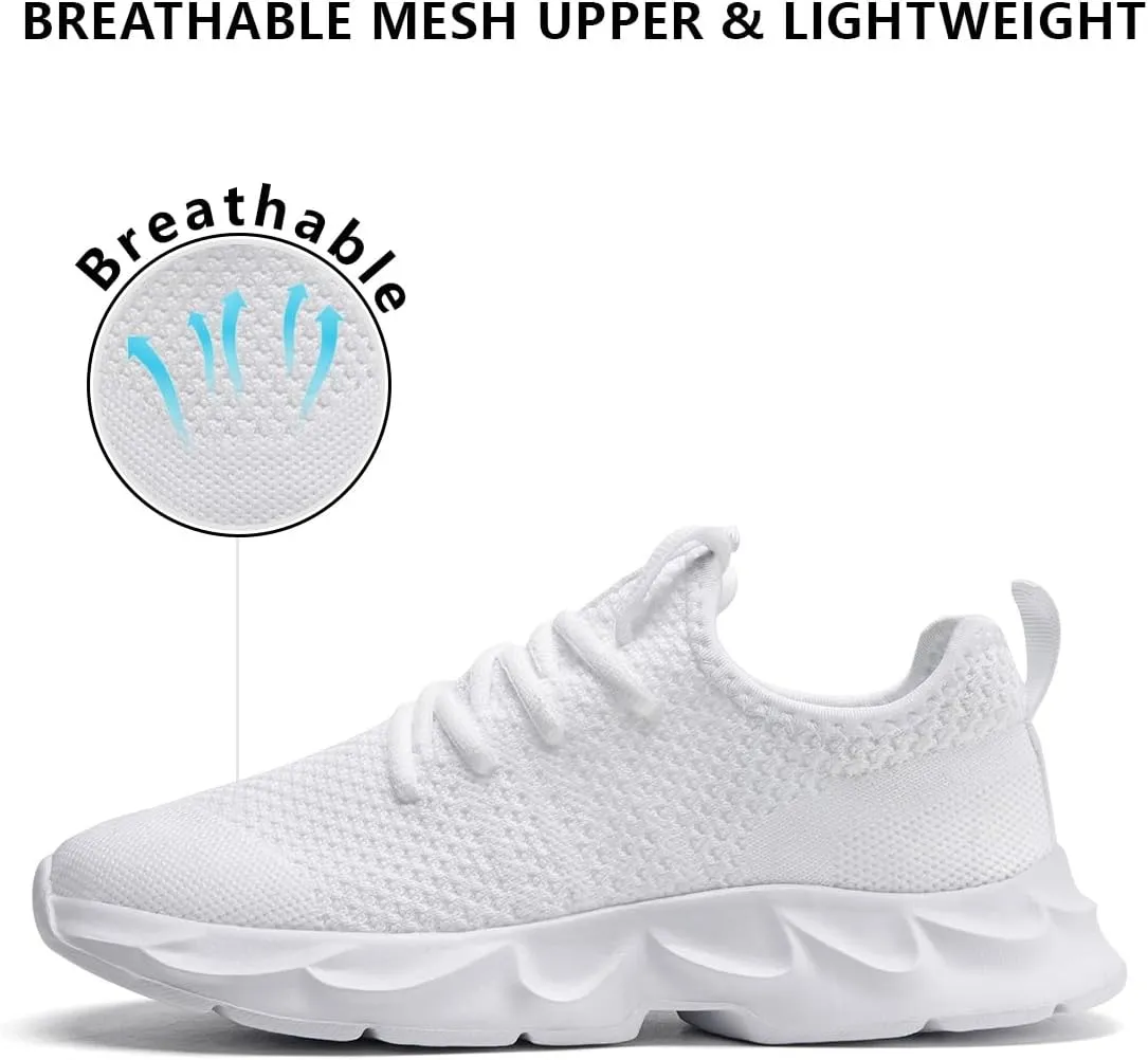 Mens Walking Shoes Running Trainers Sneakes Athletic Gym Fitness Sport Shoes Non Slip Breathable Mesh Comfortable Workout Fashion Slip On