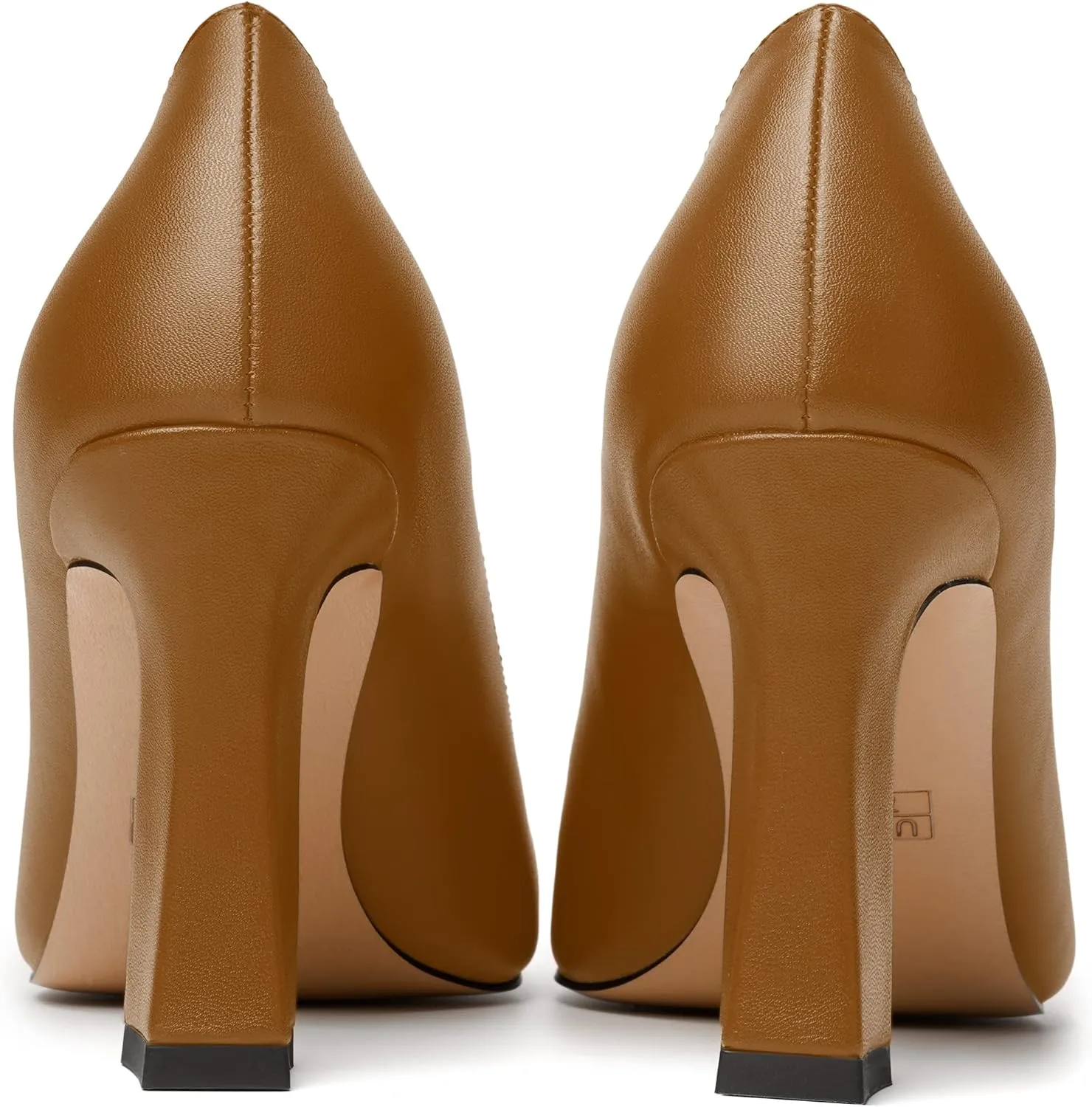 MERRORI Women's High Chunky Heels Dress Slip On Closed Toe Pointed Toe Evening Matte Heel Pumps Shoes 3.3 Inch