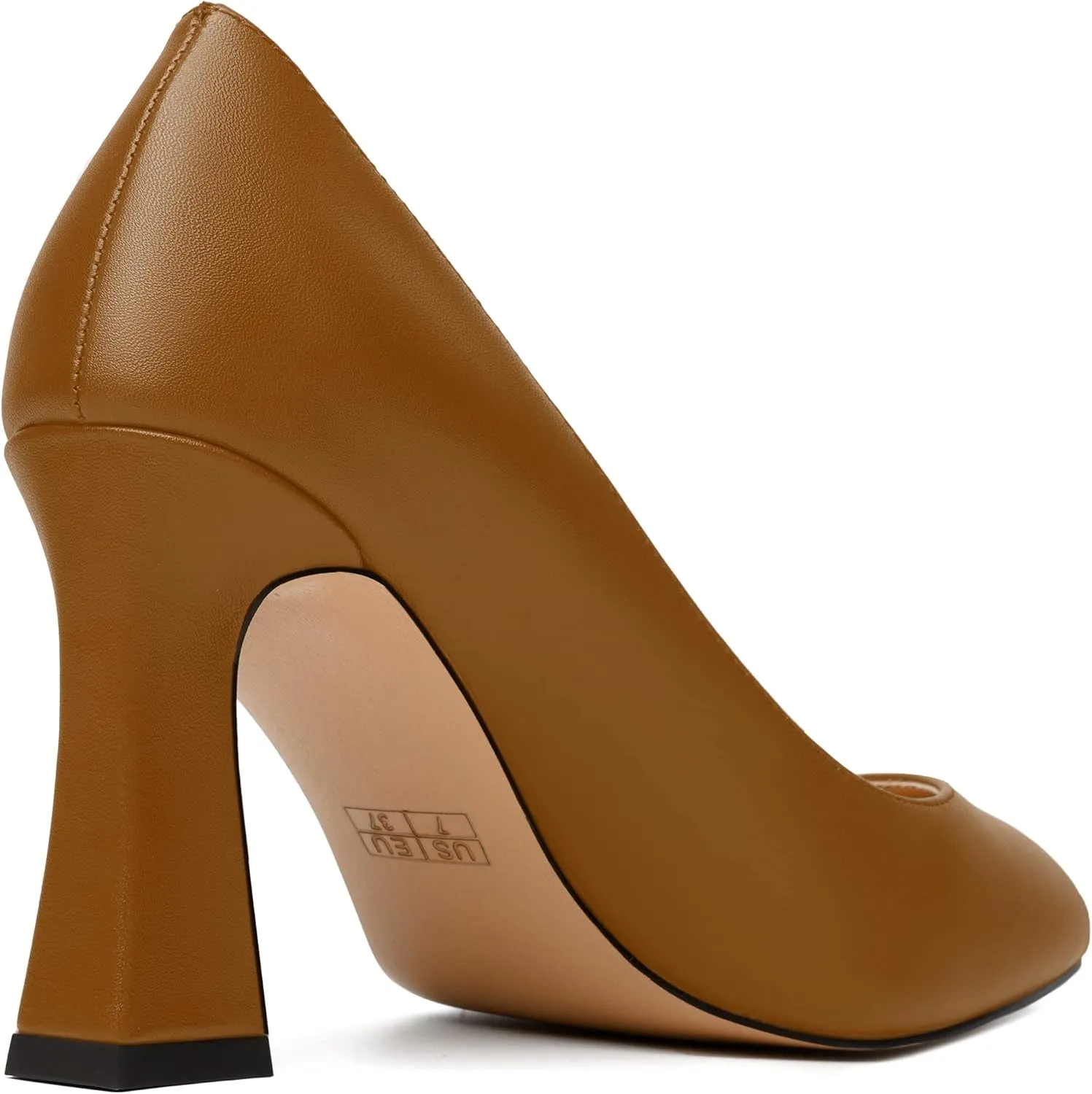 MERRORI Women's High Chunky Heels Dress Slip On Closed Toe Pointed Toe Evening Matte Heel Pumps Shoes 3.3 Inch