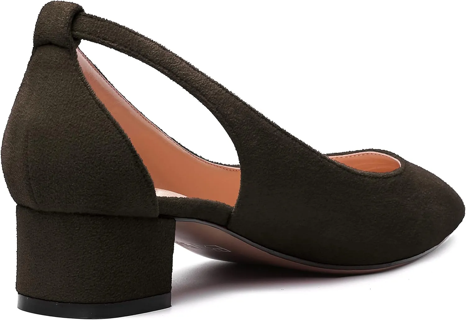 MERRORI Womens Pointed Toe Dress Slip On Suede Evening Chunky Low Heel Pumps Shoes 1.5 Inch