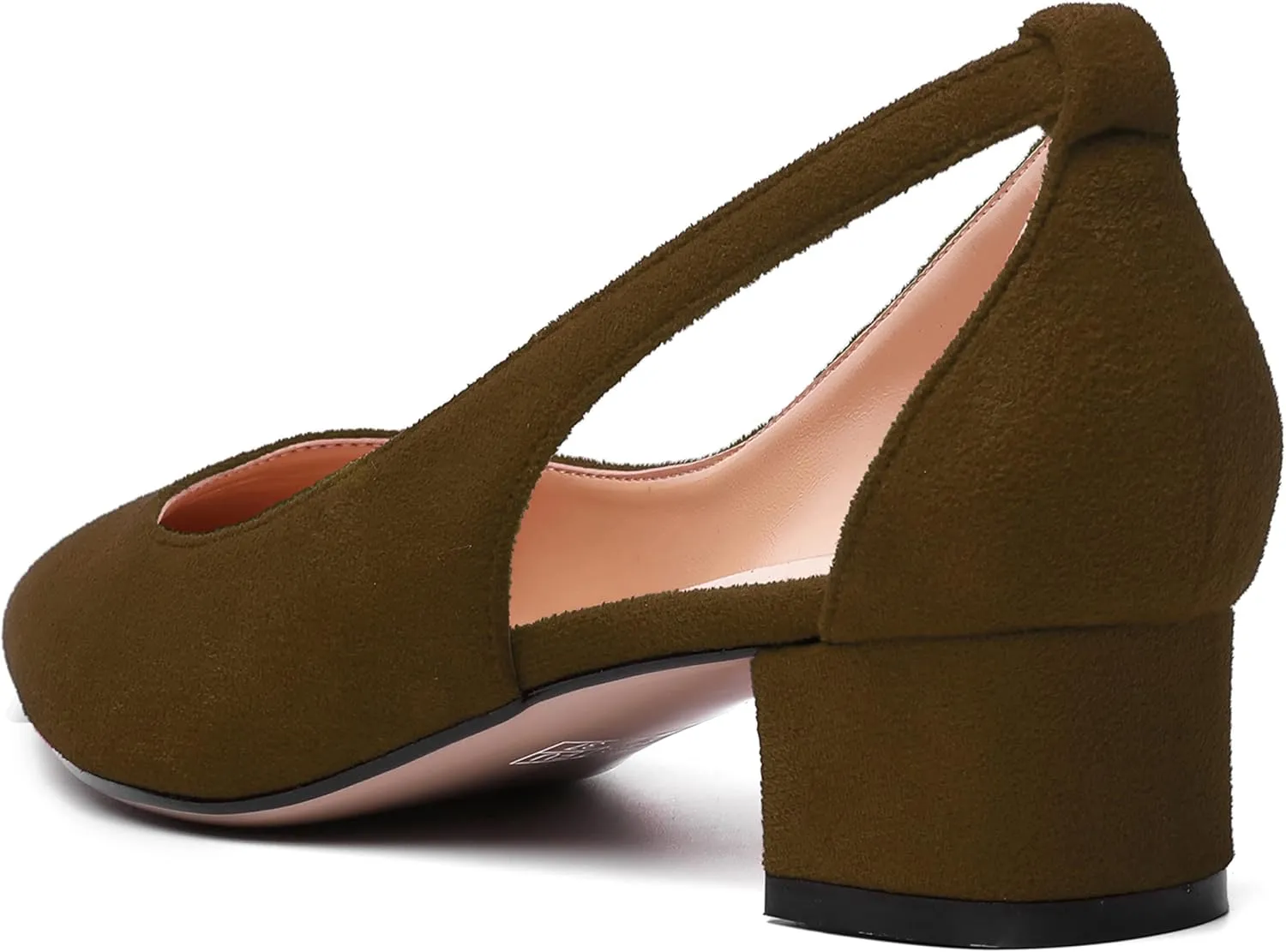 MERRORI Womens Pointed Toe Dress Slip On Suede Evening Chunky Low Heel Pumps Shoes 1.5 Inch
