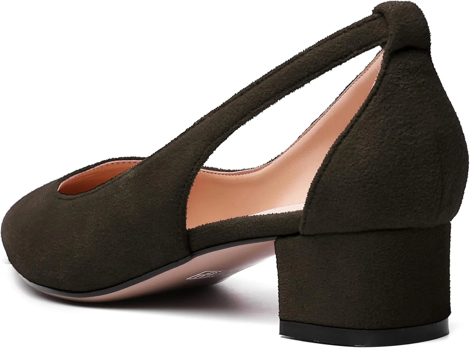 MERRORI Womens Pointed Toe Dress Slip On Suede Evening Chunky Low Heel Pumps Shoes 1.5 Inch