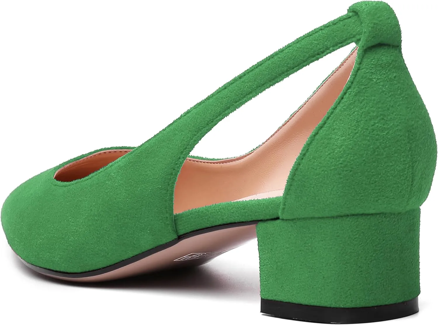 MERRORI Womens Pointed Toe Dress Slip On Suede Evening Chunky Low Heel Pumps Shoes 1.5 Inch