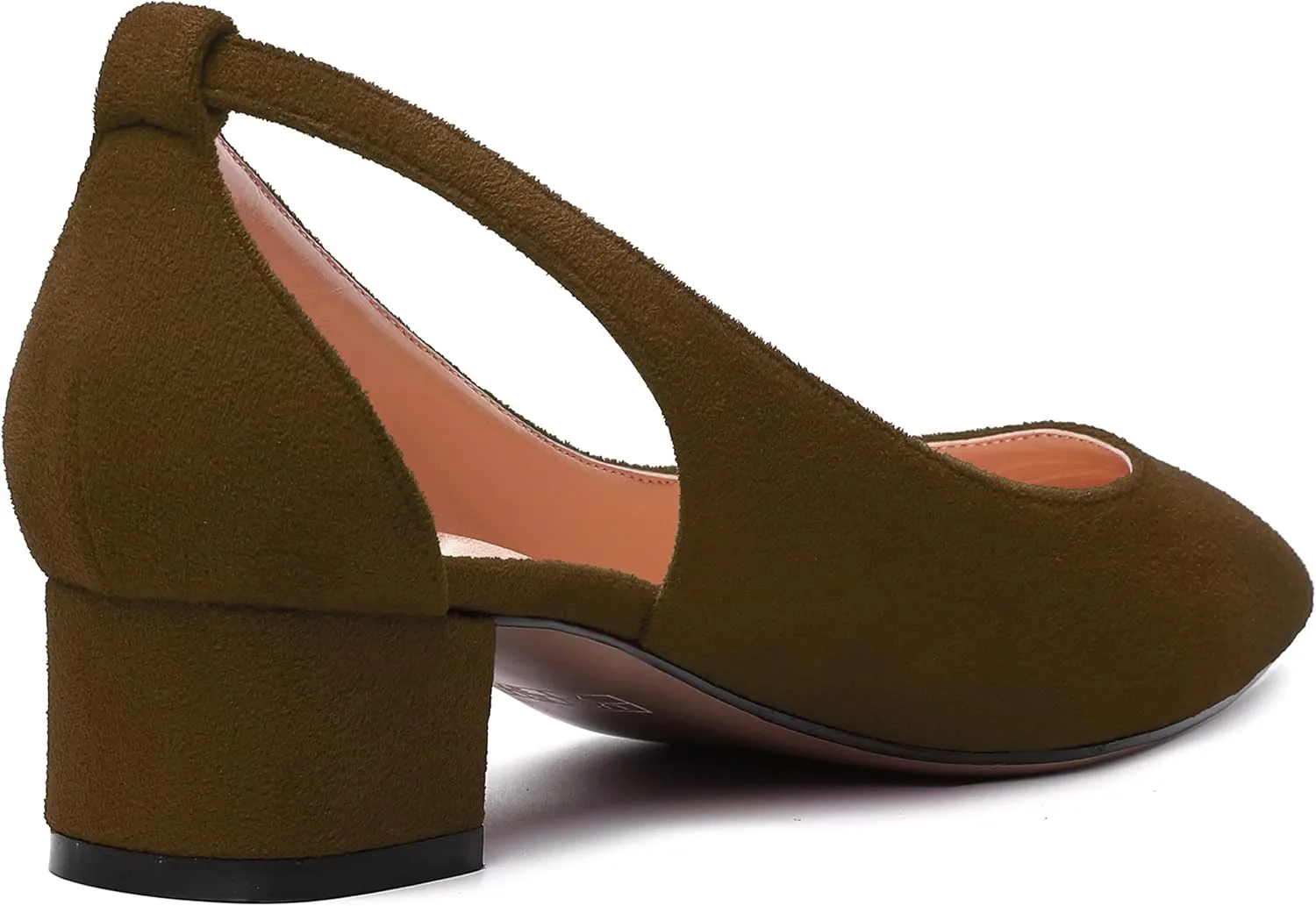 MERRORI Womens Pointed Toe Dress Slip On Suede Evening Chunky Low Heel Pumps Shoes 1.5 Inch
