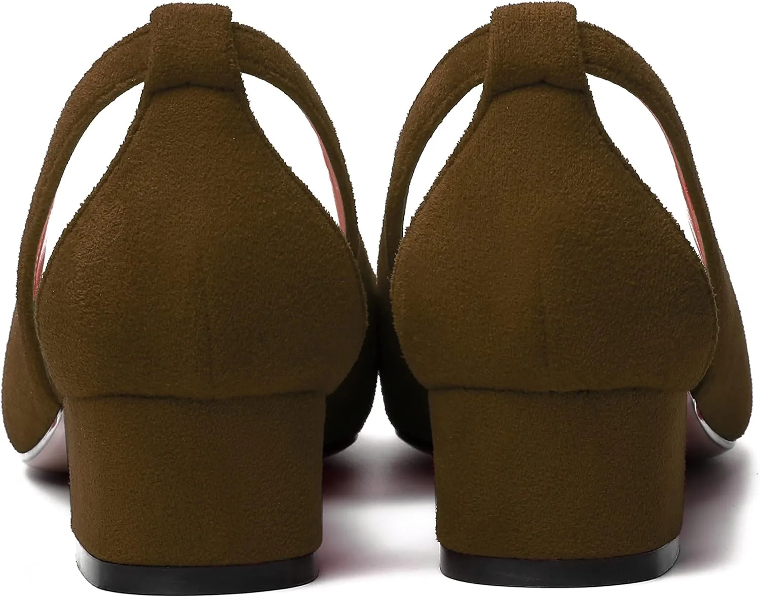 MERRORI Womens Pointed Toe Dress Slip On Suede Evening Chunky Low Heel Pumps Shoes 1.5 Inch