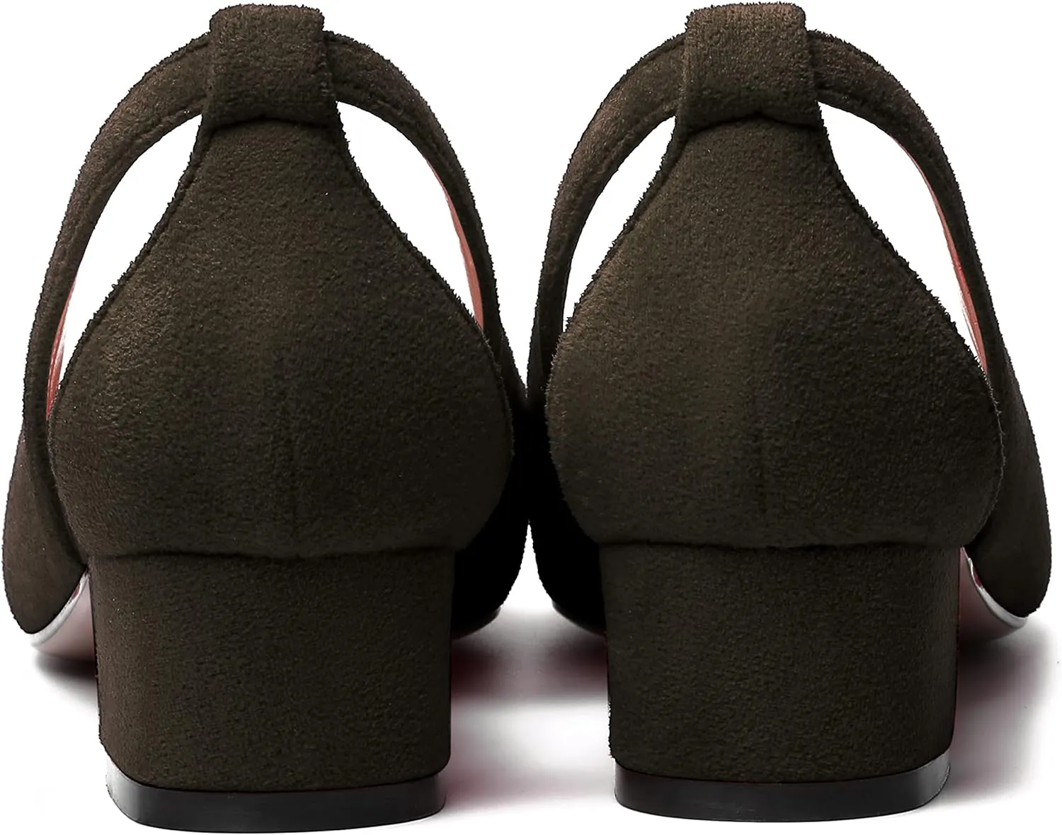 MERRORI Womens Pointed Toe Dress Slip On Suede Evening Chunky Low Heel Pumps Shoes 1.5 Inch