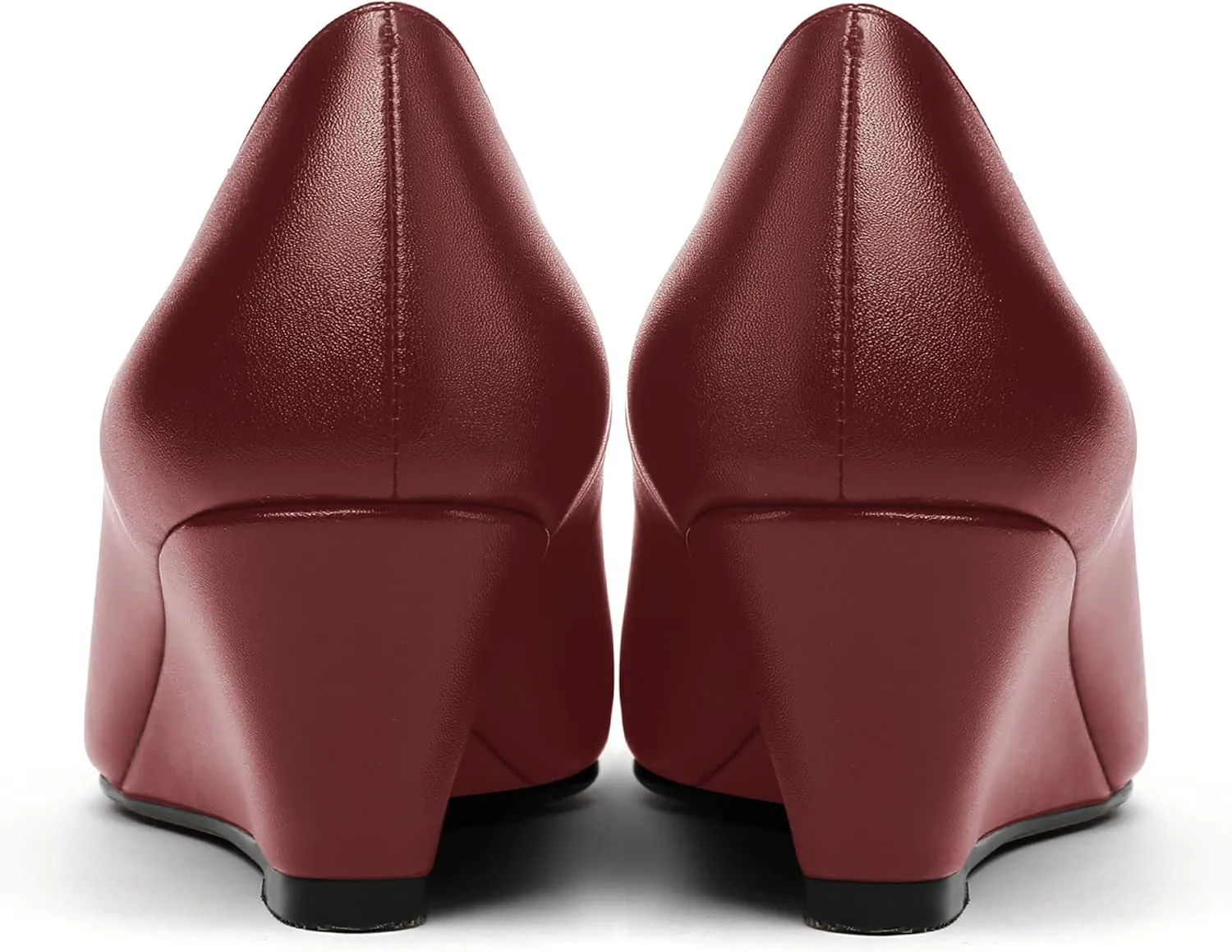 MERRORI Women's Pumps Wedge Heels Low Heel Slip On Matte Pointed Toe Pumps Womens Shoes 2 Inch