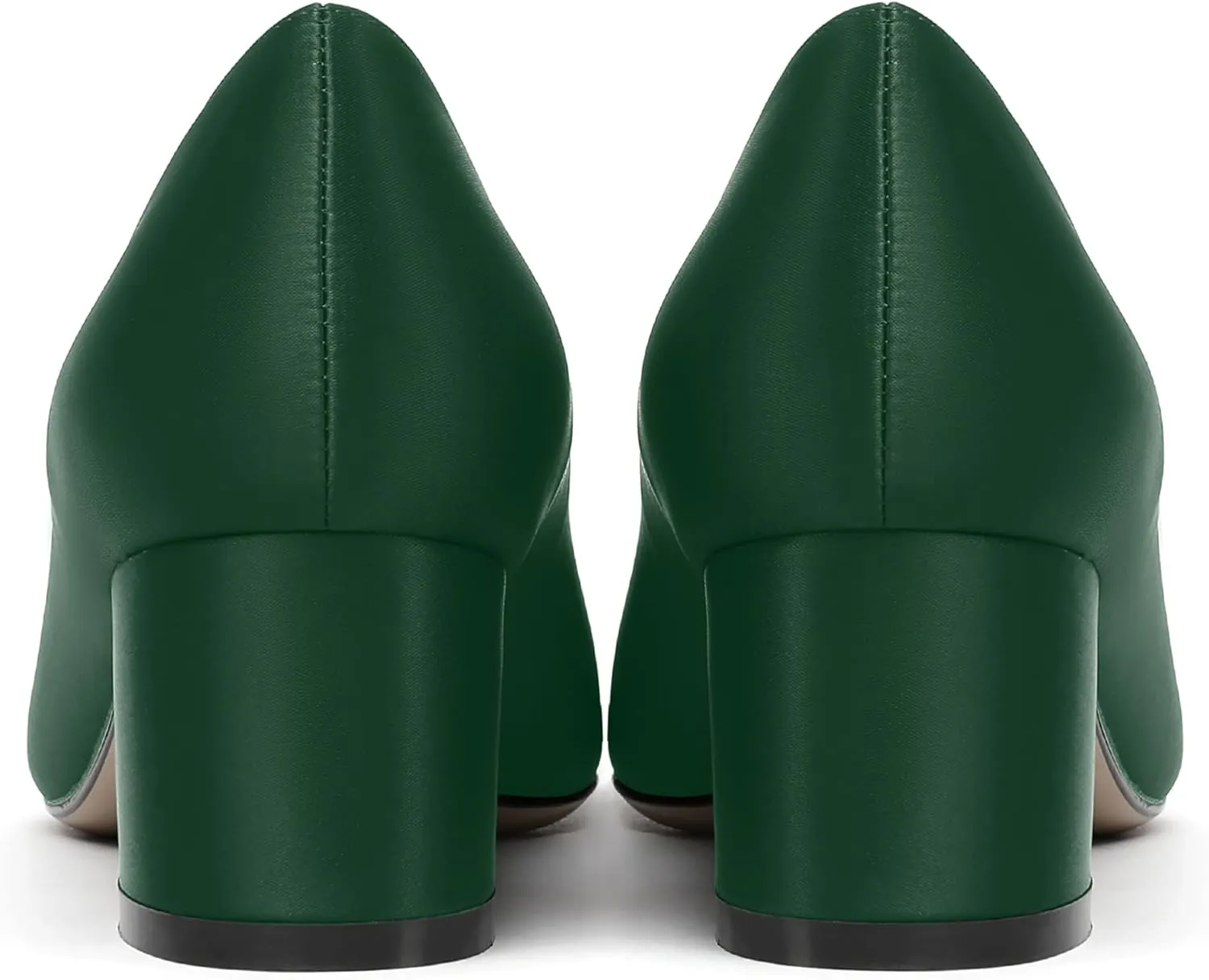 MERRORI Womens Simple Casual Slip On Solid Satin Pointed Toe Chunky Low Heel Pumps Shoes 1.5 Inch