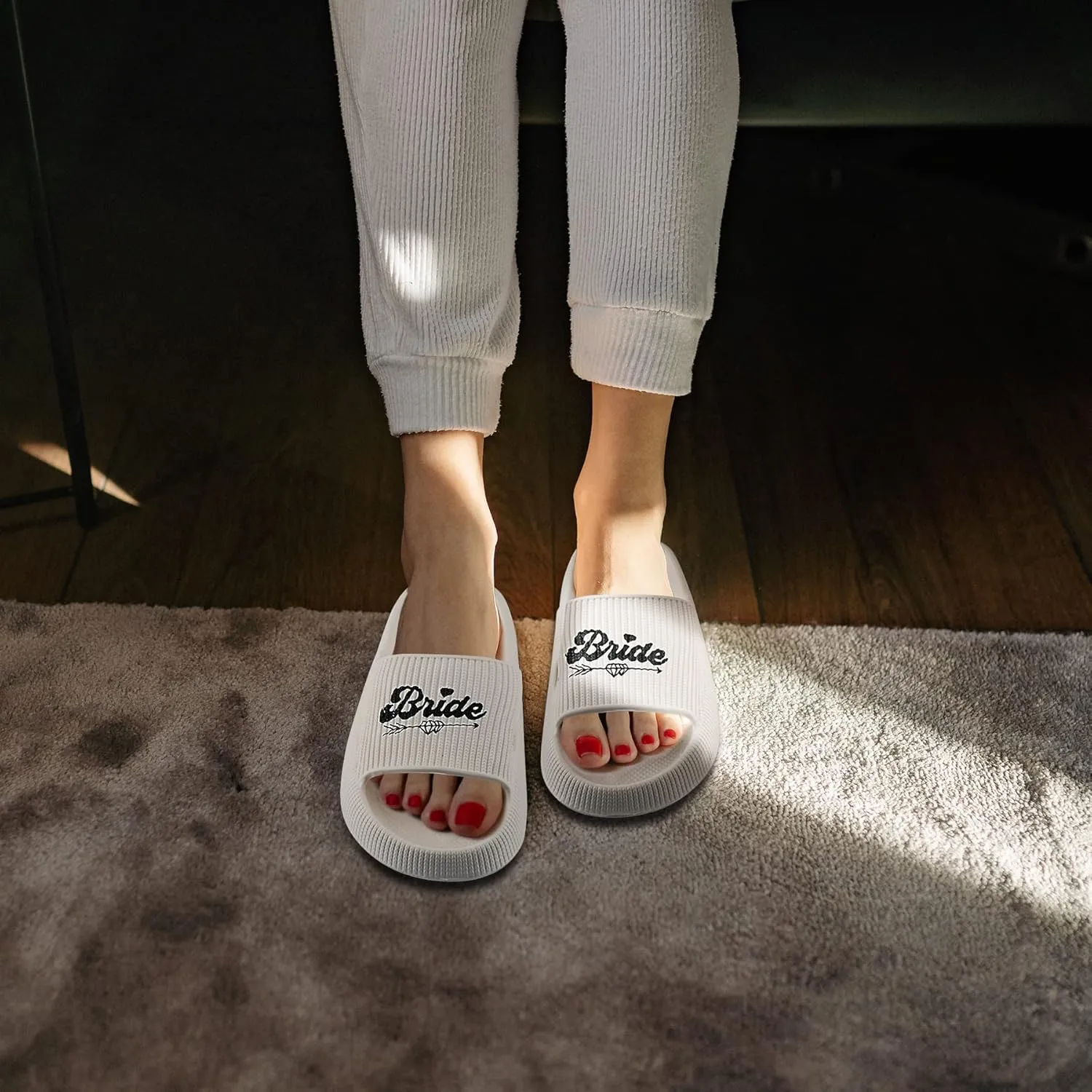 MGupzao Bride Slippers - Bride to be Sandals for Bachelorette Party Bridal Shower Wedding Day Bride to be Gifts