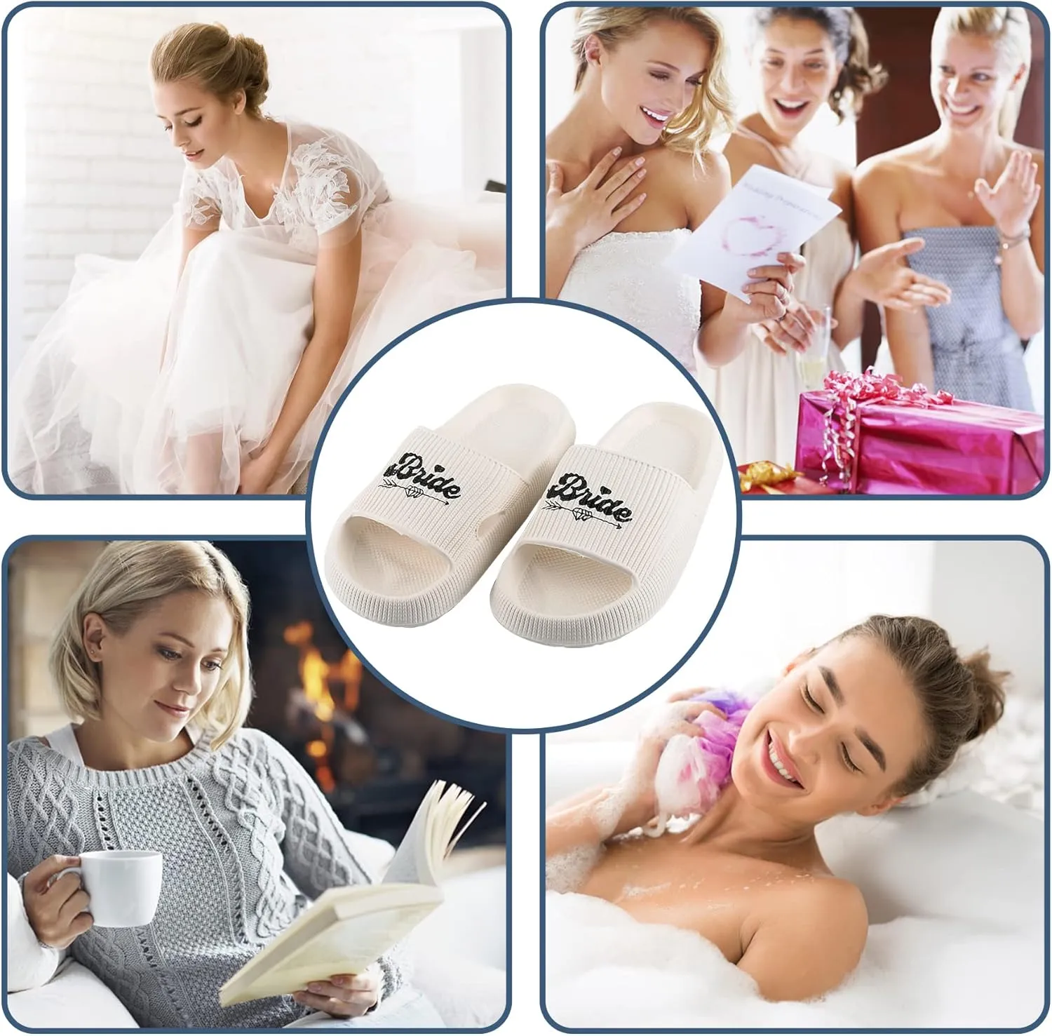 MGupzao Bride Slippers - Bride to be Sandals for Bachelorette Party Bridal Shower Wedding Day Bride to be Gifts