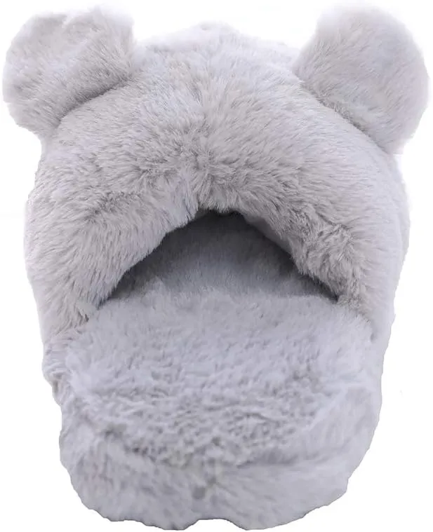 Millffy Funny Womens Warm Animal Slippers - Furry Pink Pig House Shoes