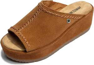 Minnetonka Paislee – Women’s Wedge Sandals with Slip-On Design, Genuine Suede, Microfiber Lining, and Thick Rubber Sole