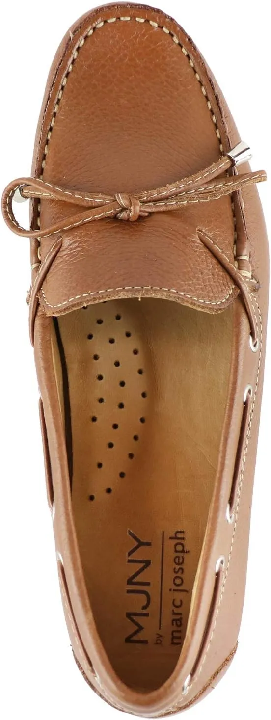 MJNY Womens Casual Comfortable Genuine Leather Lightweight Driving Moccasins Classic Fashion Tiebow Slip On Ladies Driving Loafer Flat Shoes