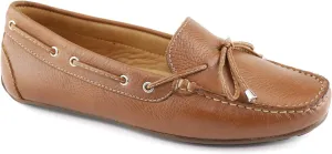 MJNY Womens Casual Comfortable Genuine Leather Lightweight Driving Moccasins Classic Fashion Tiebow Slip On Ladies Driving Loafer Flat Shoes