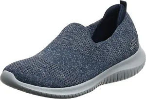Modern design Low Round Harmonious Navy On Pull Knit Stable Toe Sneakers Skechers Ultra Mesh Flex Top