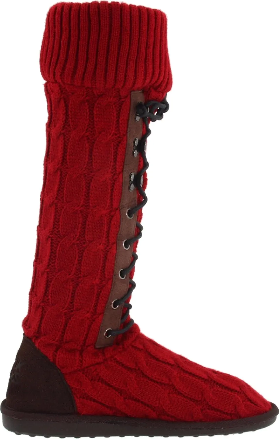 MUK LUKS Women's Cable Knit Lace-Up Slipper