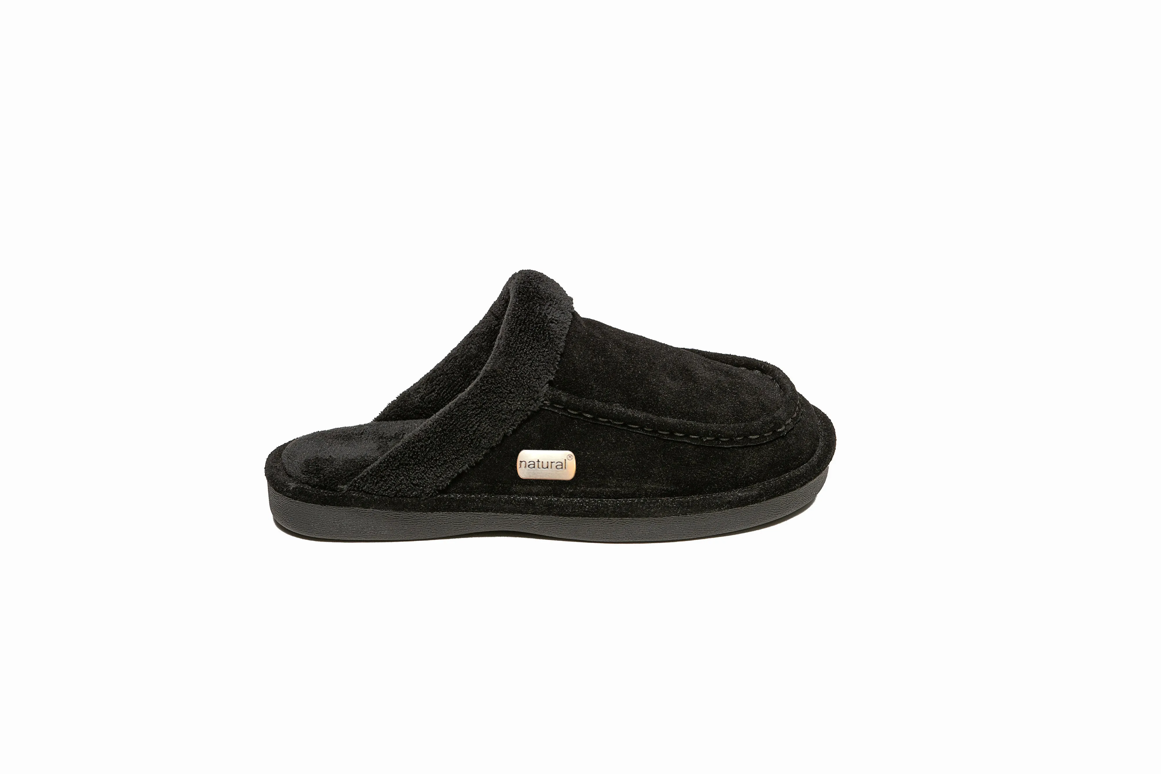 Natural Oliver Suede Men Slippers | Black