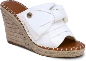 Nautica Women's Espadrille Wedges for Women Platform Sandals – Slip-On Knot Bow Summer Shoes with Woven Rope Heel