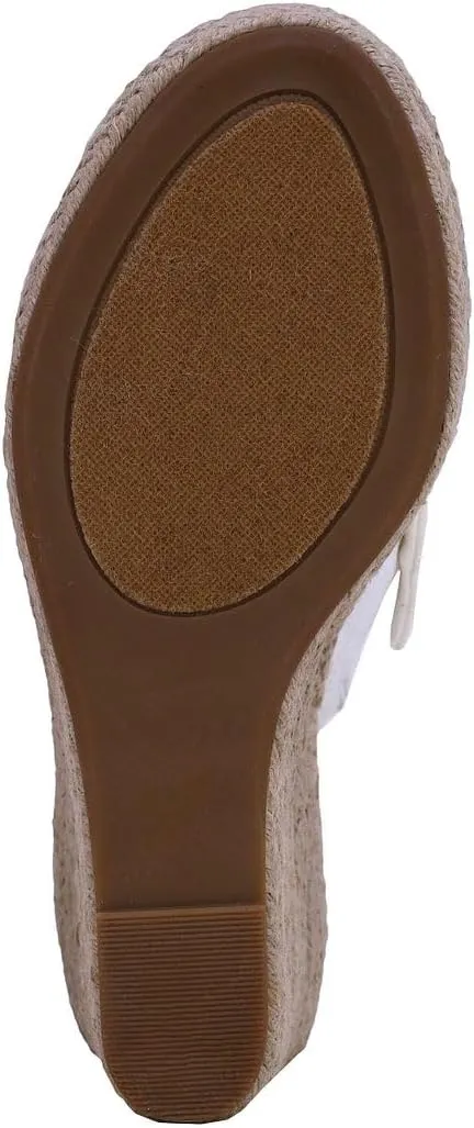 Nautica Women's Espadrille Wedges for Women Platform Sandals – Slip-On Knot Bow Summer Shoes with Woven Rope Heel