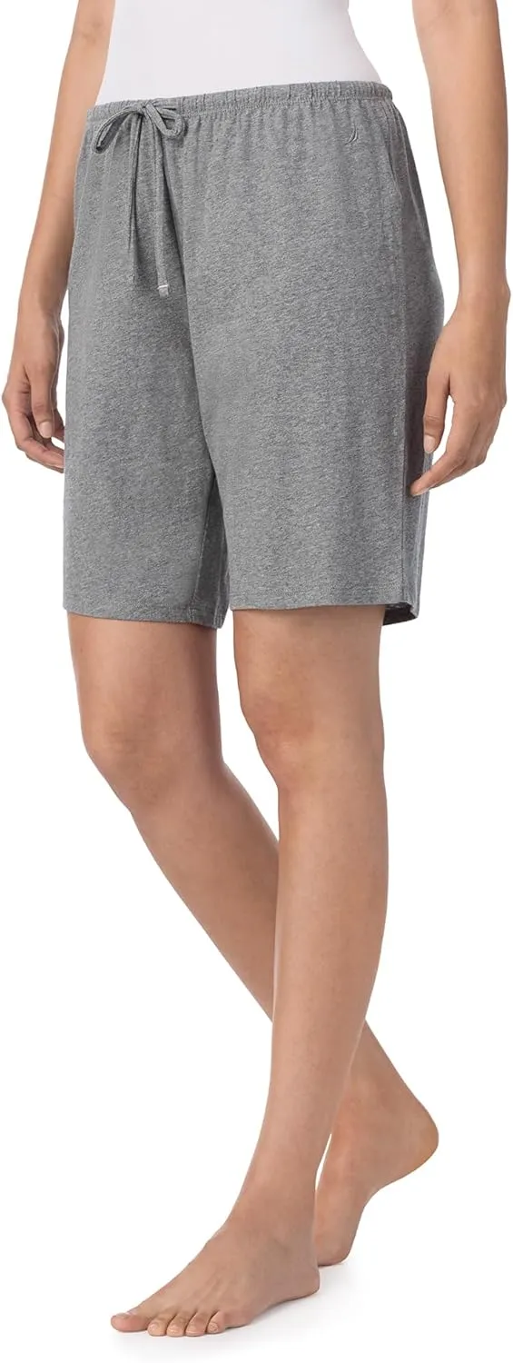 Nautica Womens Sleep Bermuda Shorts - Lightweight, Breathable Pajama Bottoms - Cotton Knit Jersey Sleepwear and Loungewear