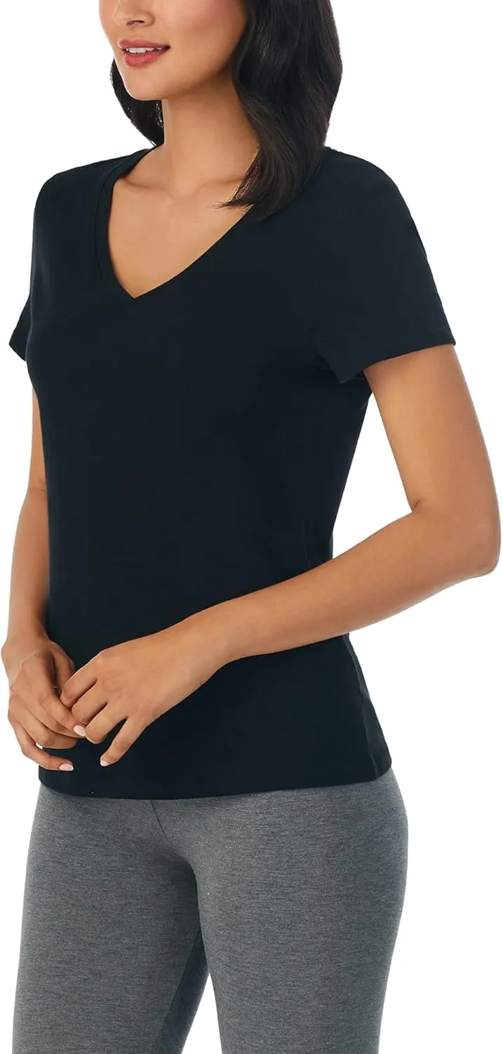 Nautica Womens Sleep Shirt - Lightweight, Breathable Pajama Top - Cotton Knit Jersey V-Neck Sleepwear and Loungewear