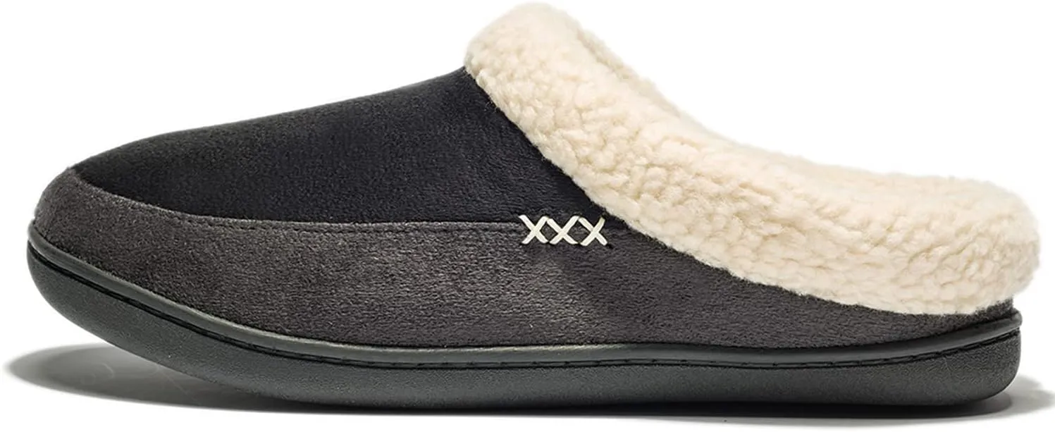 NewDenBer Women's Cozy Memory Foam Slippers Suede Fuzzy Plush Fleece Lined Slip On Indoor Outdoor House Shoes