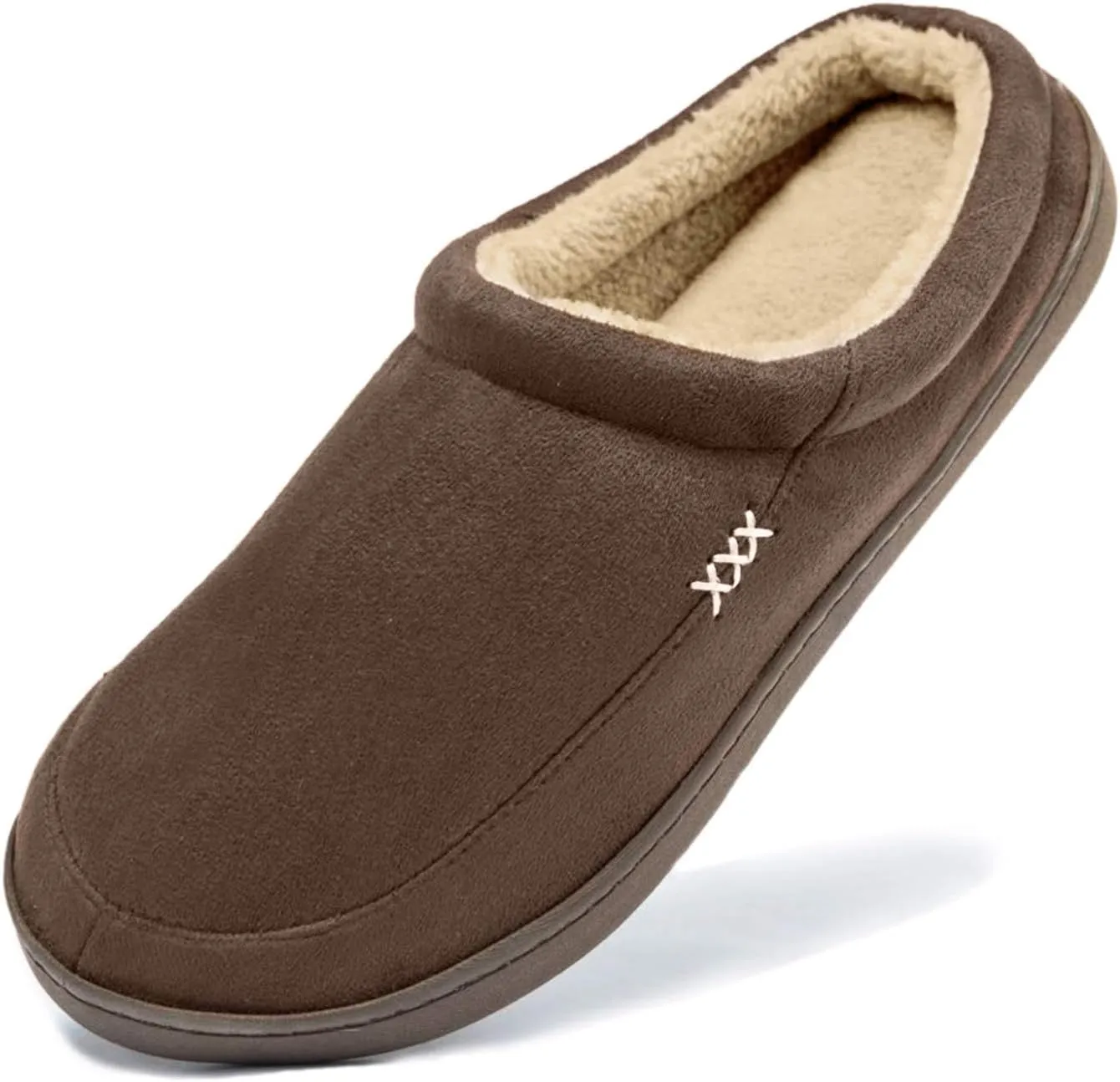 NewDenBer Women's Cozy Memory Foam Slippers Suede Fuzzy Plush Fleece Lined Slip On Indoor Outdoor House Shoes
