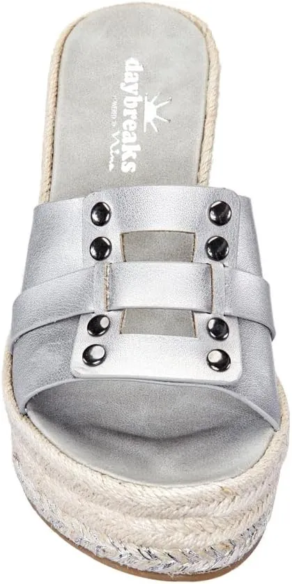 NINA Daybreaks Electra - Women's Simply Chic Vegan Vachetta Espadrille Wedge Sandals Shoes - Effortless Style and Comfort! - Slip On Womens Shoes