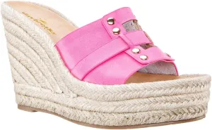 NINA Daybreaks Electra - Women's Simply Chic Vegan Vachetta Espadrille Wedge Sandals Shoes - Effortless Style and Comfort! - Slip On Womens Shoes