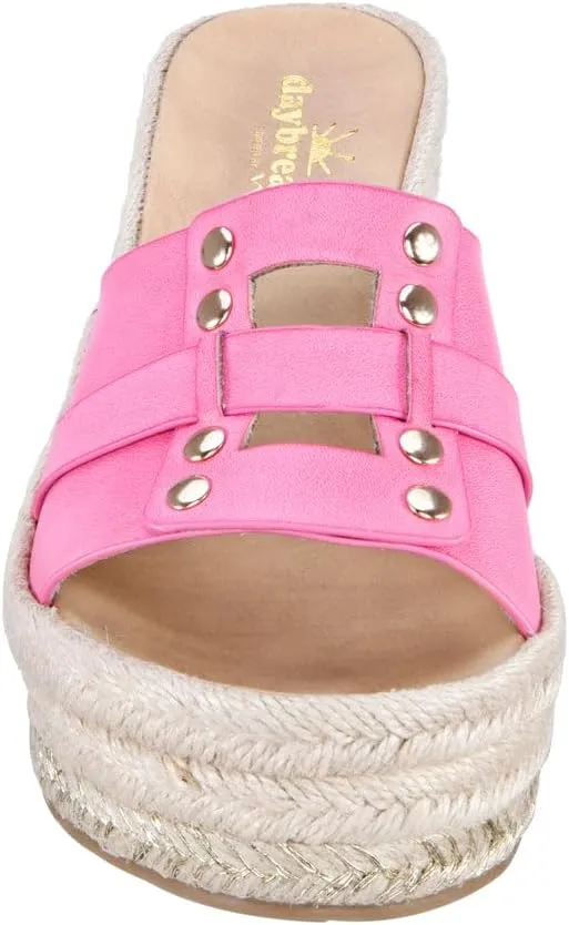 NINA Daybreaks Electra - Women's Simply Chic Vegan Vachetta Espadrille Wedge Sandals Shoes - Effortless Style and Comfort! - Slip On Womens Shoes
