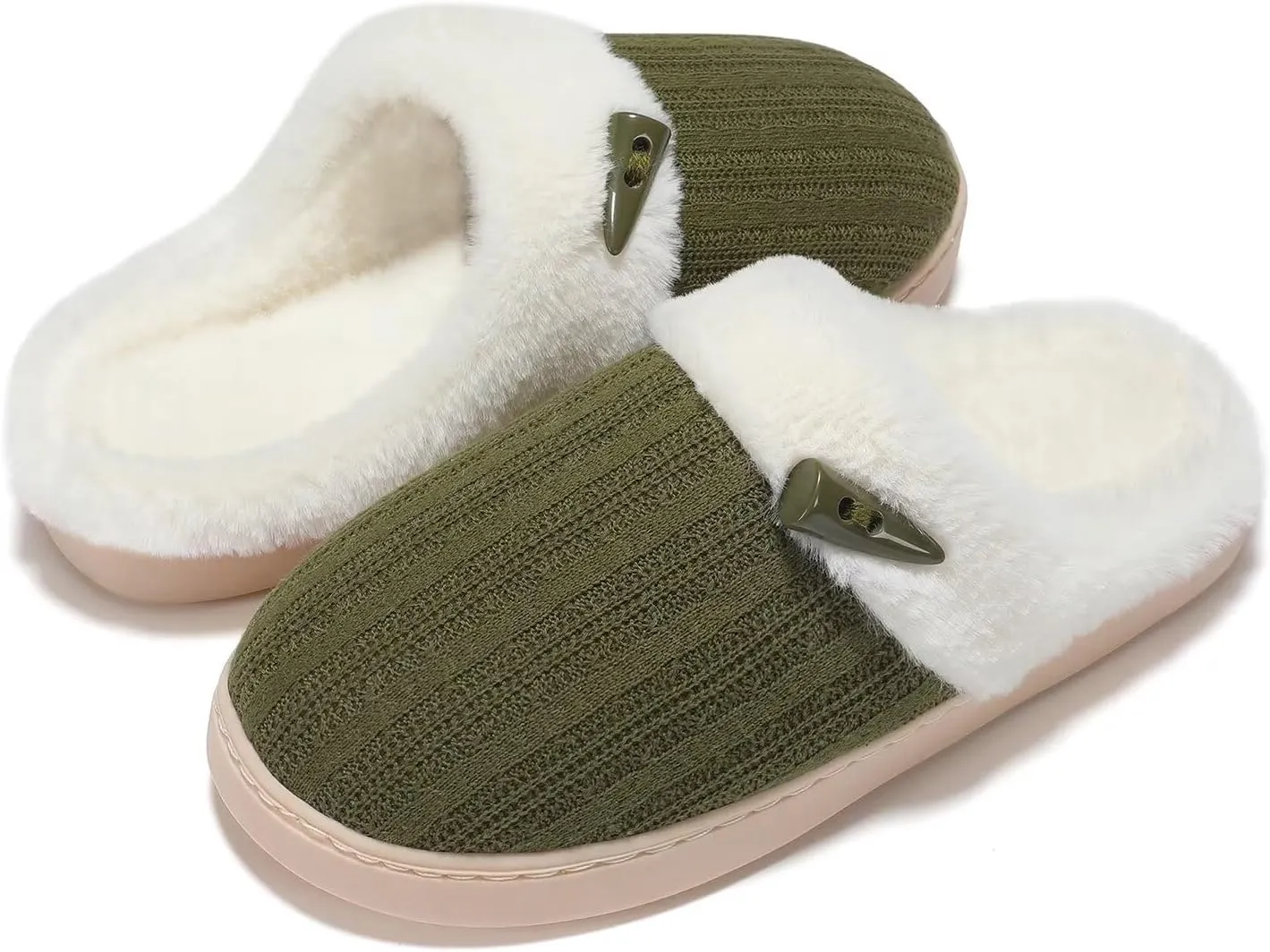 NineCiFun Women's Slip on Fuzzy House Slippers Memory Foam Slippers Scuff Outdoor Indoor Warm Plush Bedroom Shoes with Faux Fur Lining