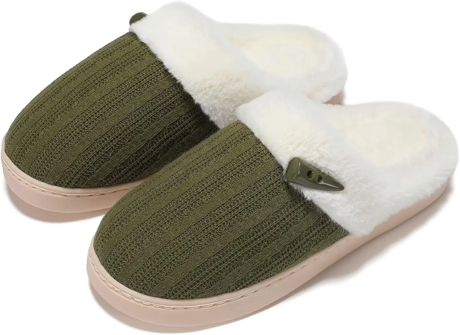 NineCiFun Women's Slip on Fuzzy House Slippers Memory Foam Slippers Scuff Outdoor Indoor Warm Plush Bedroom Shoes with Faux Fur Lining